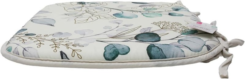 Daiso Leaf Pattern Seat Cushion with Strings - Cream - Image 3